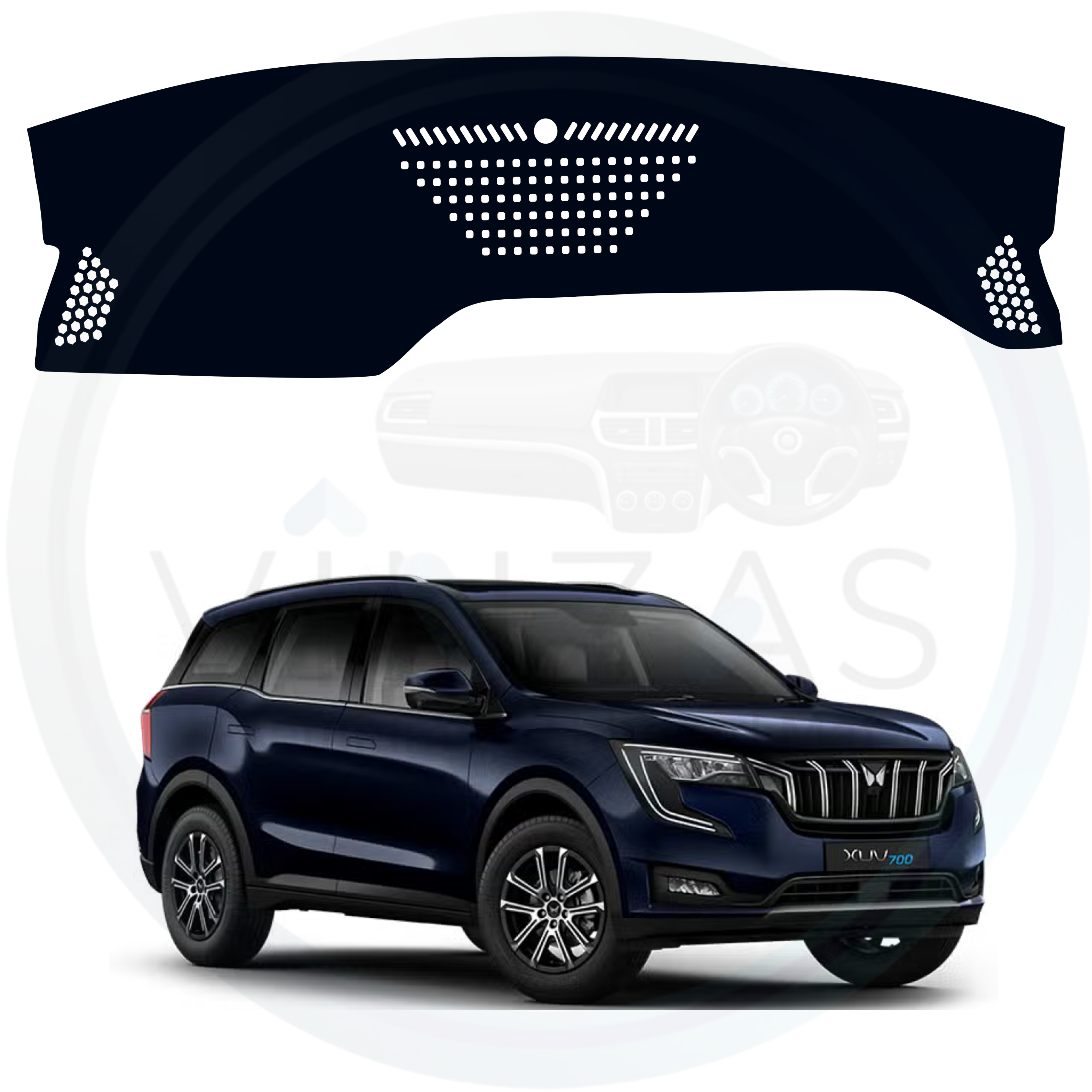 Black custom car dashboard cover For XUV700 
