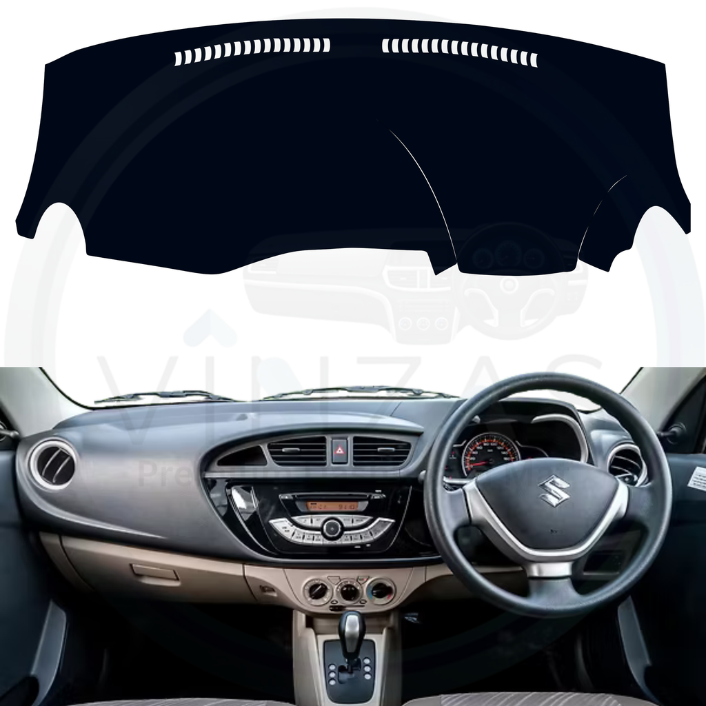 Black custom car dashboard cover installed in a Alto K10
