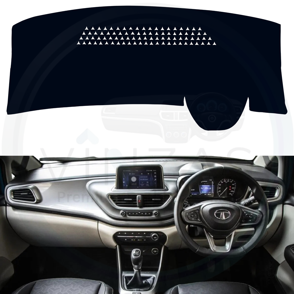 Black custom car dashboard cover installed in an Altoz 
 