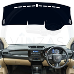 Black custom car dashboard cover installed in an Amaze 