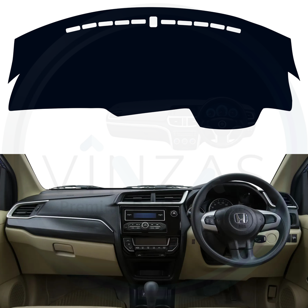 Black custom car dashboard cover installed in an Amaze 2016 To 2018