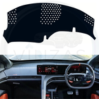 Black custom car dashboard cover installed in BE6