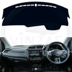 Black custom car dashboard cover installed in a BR-V