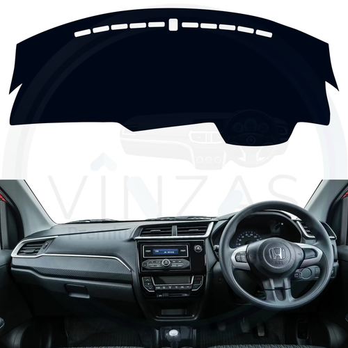 Black custom car dashboard cover installed in a BR-V