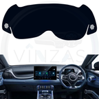 Black custom car dashboard cover installed in a BYD Atto