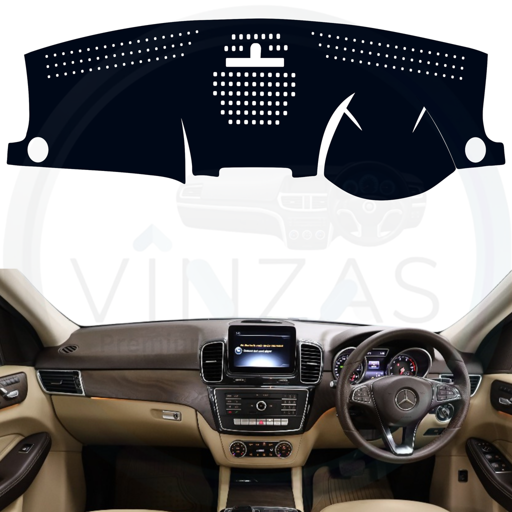 Black custom car dashboard cover installed in a Benz GLE 4Matic
