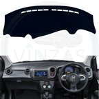 Black custom car dashboard cover installed in a Brio 2011 To 2016