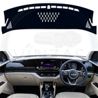 Black custom car dashboard cover installed in a Carens 