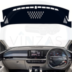 Black custom car dashboard cover installed in a Carens Clavis