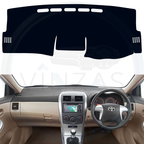 Black custom car dashboard cover installed in a Corolla Altis
