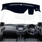 Black custom car dashboard cover installed in a Creta 2015 To 2019
