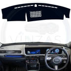 Black custom car dashboard cover installed in a Creta EV