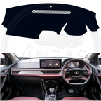 Black custom car dashboard cover installed in a Curvv 
