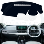Black custom car dashboard cover installed in a Curvv EV
