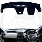 Black custom car dashboard cover installed in a Duster 
