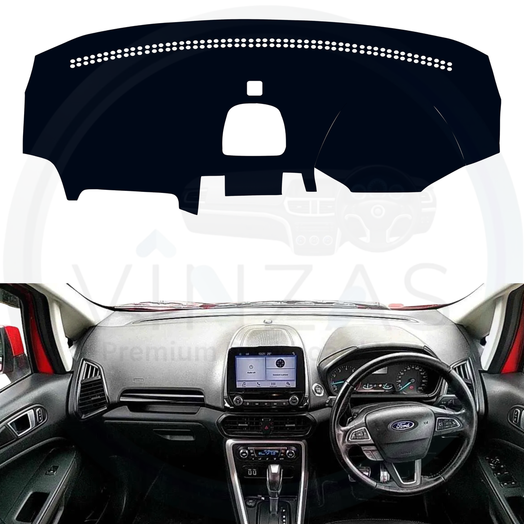 Black custom car dashboard cover installed in a EcoSport 