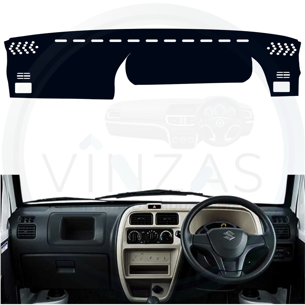 Black custom car dashboard cover installed in an Eeco 