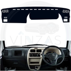 Black custom car dashboard cover installed in an Eeco 