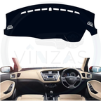 Black custom car dashboard cover installed in an Elite I20