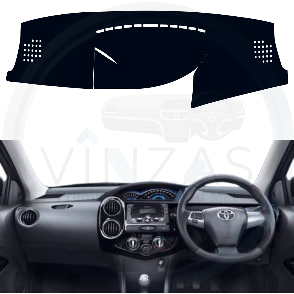 Black custom car dashboard cover installed in a Etios Cross
