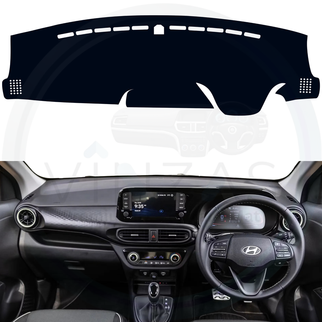 Black custom car dashboard cover installed in an Exter 