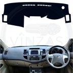 Black custom car dashboard cover installed Fortuner 2009-2017
