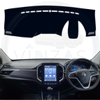 Black custom car dashboard cover installed in a Hector 2019 To 2023

