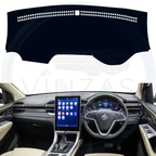 Black custom car dashboard cover installed in a Hector Plus
