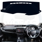 Black custom car dashboard cover installed in a Hilux
