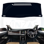 Black custom car dashboard cover installed in an Innova Crysta
