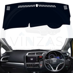 Black custom car dashboard cover installed in a Jazz 