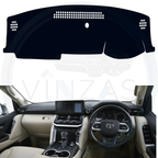 Black custom car dashboard cover installed in a Land Cruiser
