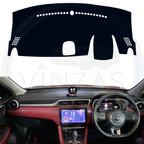 Black custom car dashboard cover installed in a MG Astor
