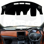 Black custom car dashboard cover installed in a Magnite Facelift