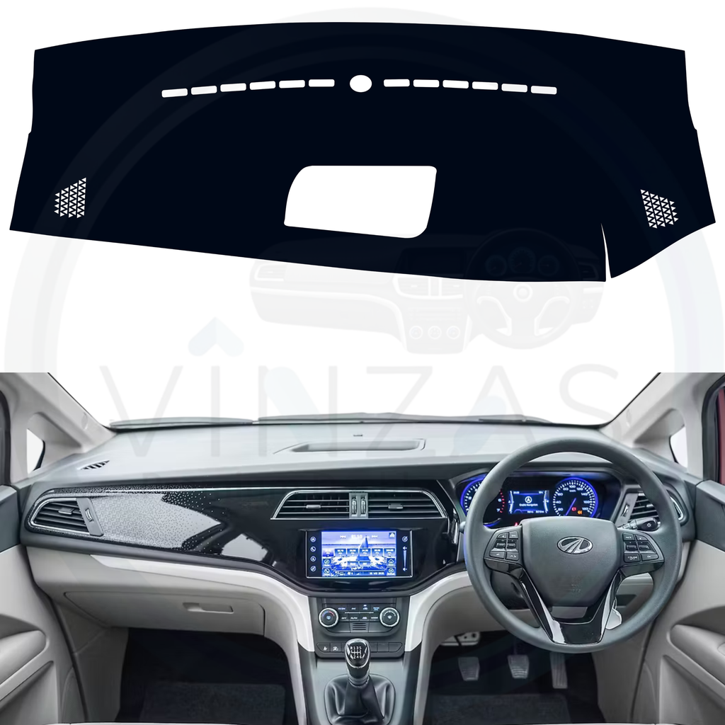 Black custom car dashboard cover installed in a Marazzo
