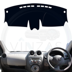 Black custom car dashboard cover installed in a Micra 2010 To 2012
