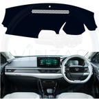 Black custom car dashboard cover installed in a Nexon EV
