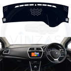 Black custom car dashboard cover installed in a S-Cross