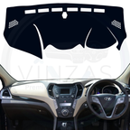Black custom car dashboard cover installed in a Santa Fe 
