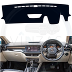 Black custom car dashboard cover installed in a Slavia 
