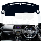 Black custom car dashboard cover installed in a Sonet
