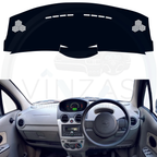 Black custom car dashboard cover installed in a Spark 