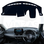 Black custom car dashboard cover installed in a Swift 
