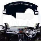 Black custom car dashboard cover installed in a Swift 2011 To 2017
