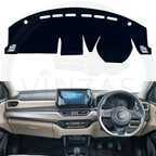 Black custom car dashboard cover installed in Swift Dzire 2026
