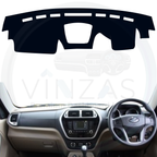 Black custom car dashboard cover installed in a TUV300
