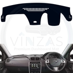 Black custom car dashboard cover installed in a Terrano 
