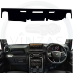 Black custom car dashboard cover installed in a XUV 3XO EV
board cover on a vehicle interior background