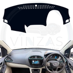 Black custom car dashboard cover installed in a Tigor 
