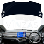 Black custom car dashboard cover installed in a Vinfast VF 6